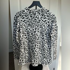 LOFT Black and White Animal Print Sweater